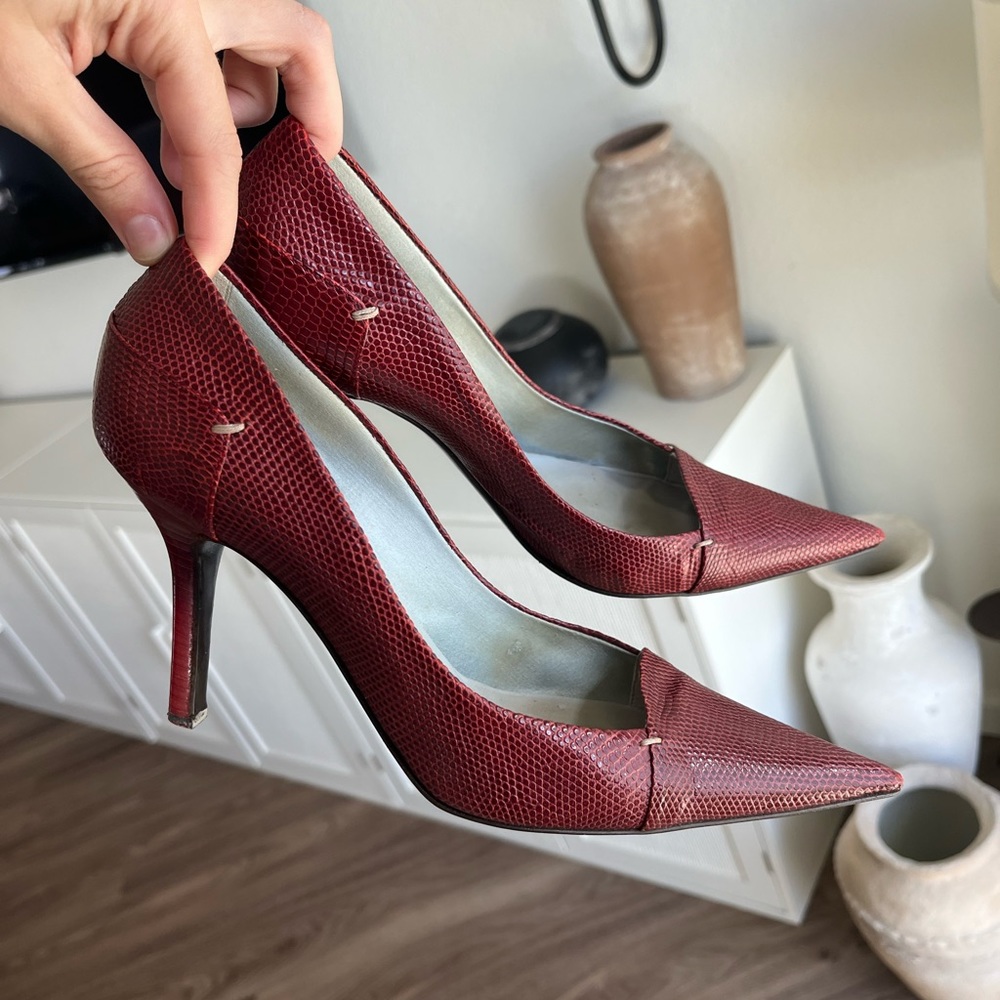 Franco Fieramosca red pointed toe heels